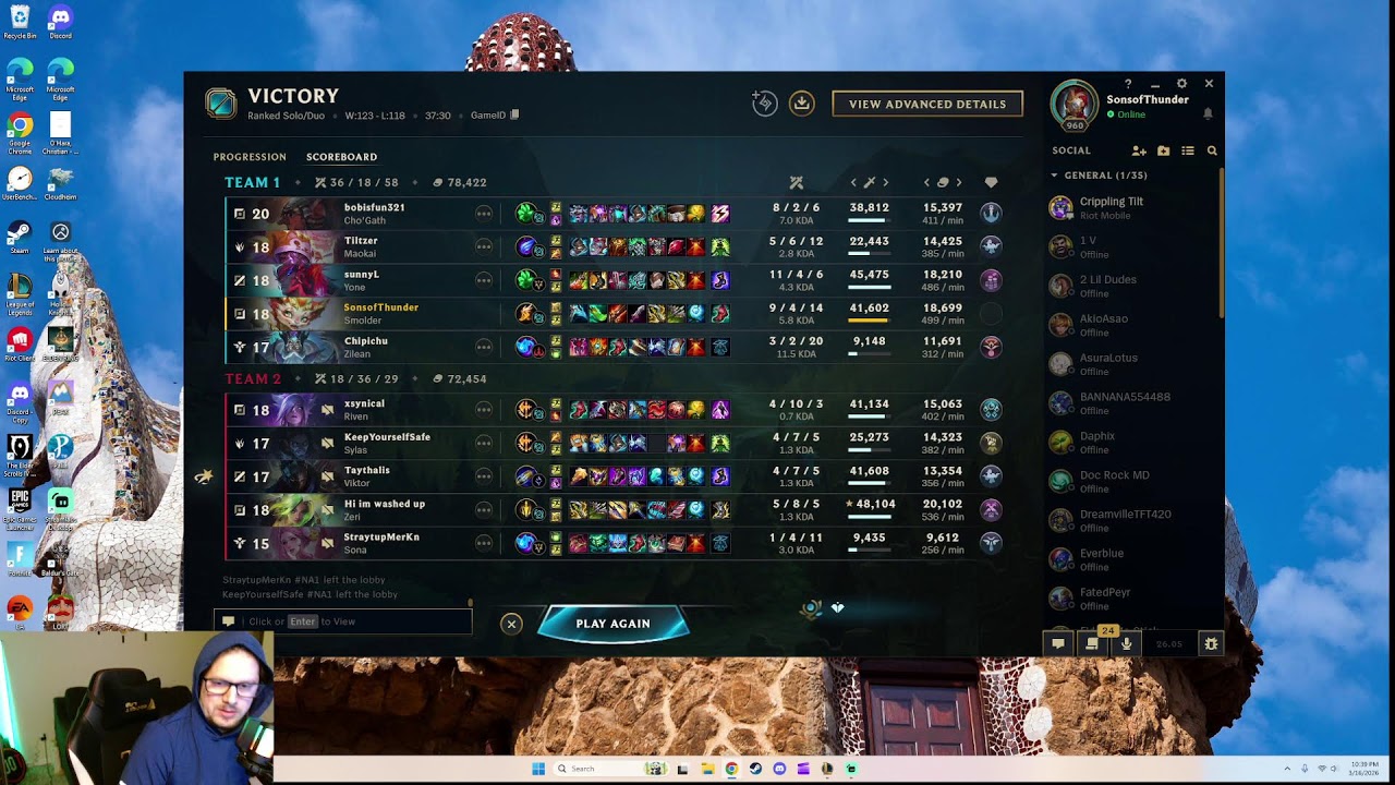 LIVE 3/16/26 - SonsofThunderM317 - Diamond 3 39 LP! LeagueofLegends