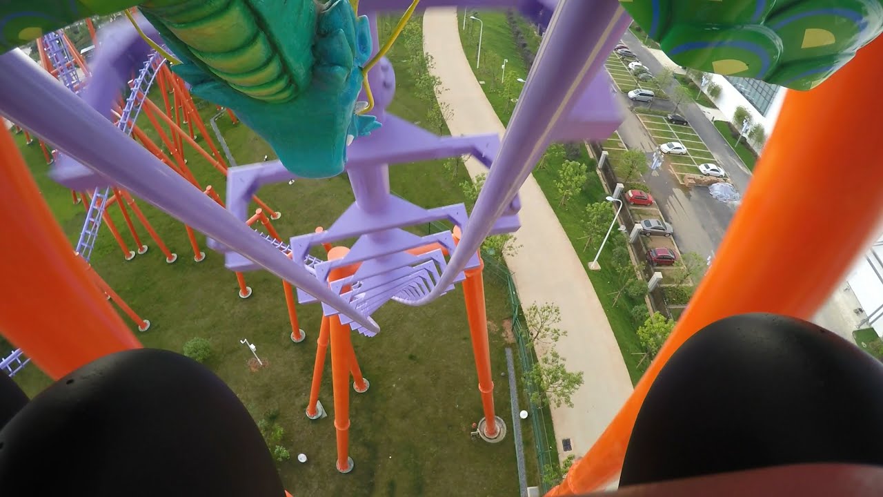 Soaring Dragon Chinese Knock Off SLC Roller Coaster POV Nanchang Wanda Park China 南昌万达乐园