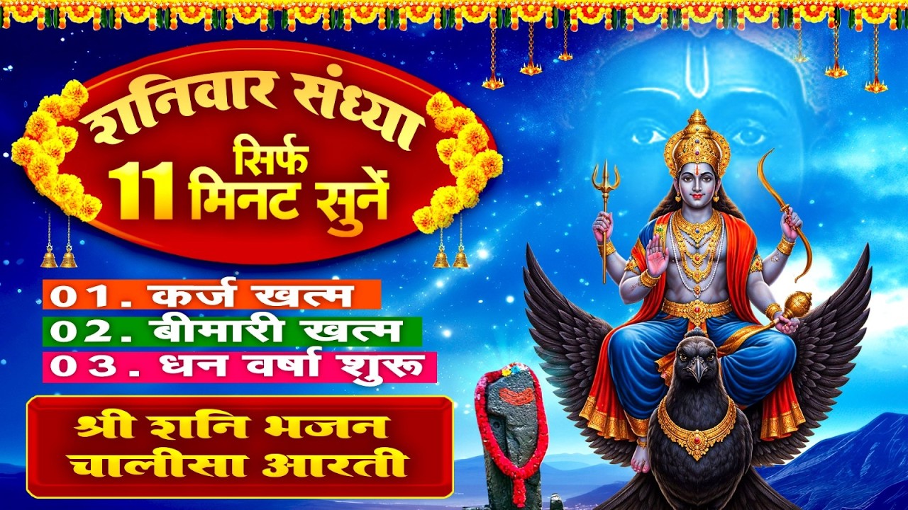 शनिवार संध्या सिर्फ 11 मिनट सुने~कर्ज ख़त्म~बीमारी खत्म~धन वर्षा शुरू~शनिदेव चालीसा आरती~Shanidev