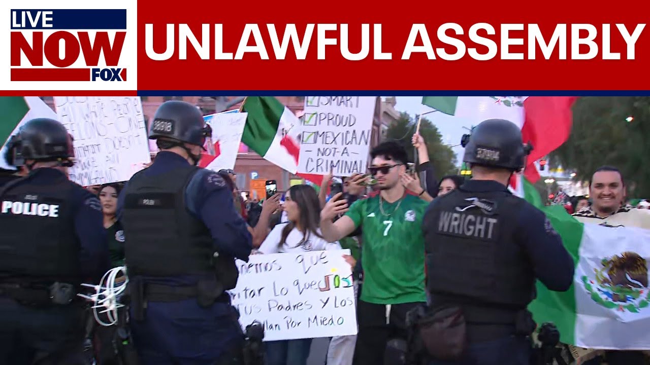 LAPD declares anti-ICE protest as unlawful assembly | LiveNOW from FOX