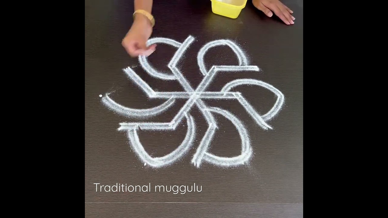 Beautiful double stroke rangoli Traditional Muggulu. #traditionalmuggulu #kolam