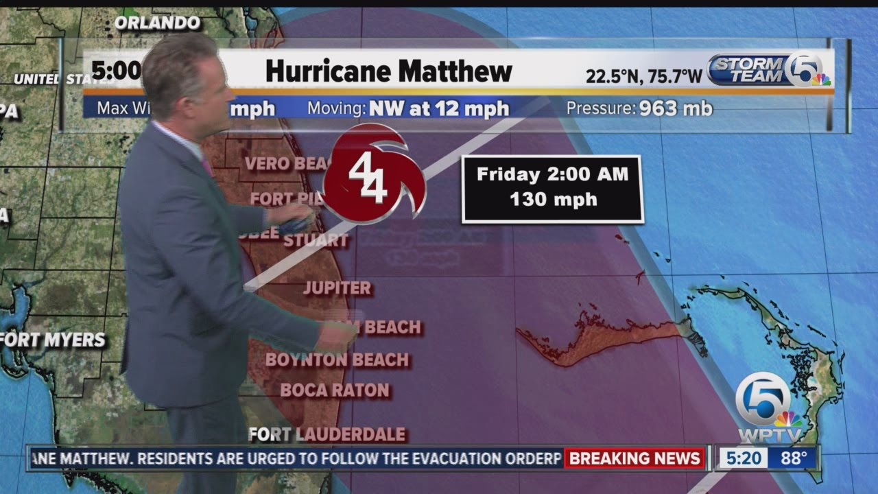 Hurricane Matthew update 5:42 p.m.