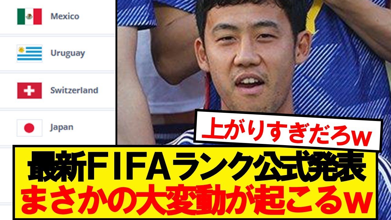 【速報】FIFAランキング、まさかの最新順位がコチラです！！！！