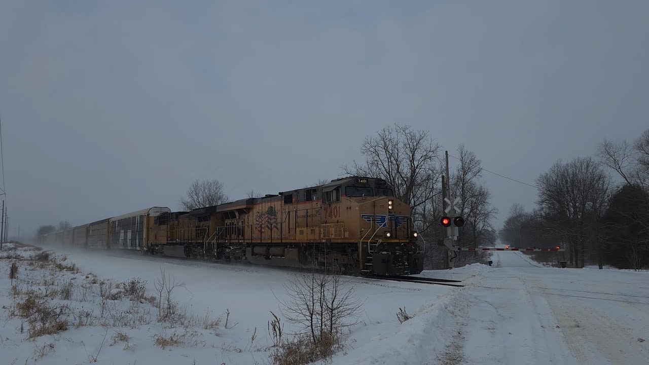 Canadian National  -  Eastbound Rack Train with Foreign Power    28 Jan 26