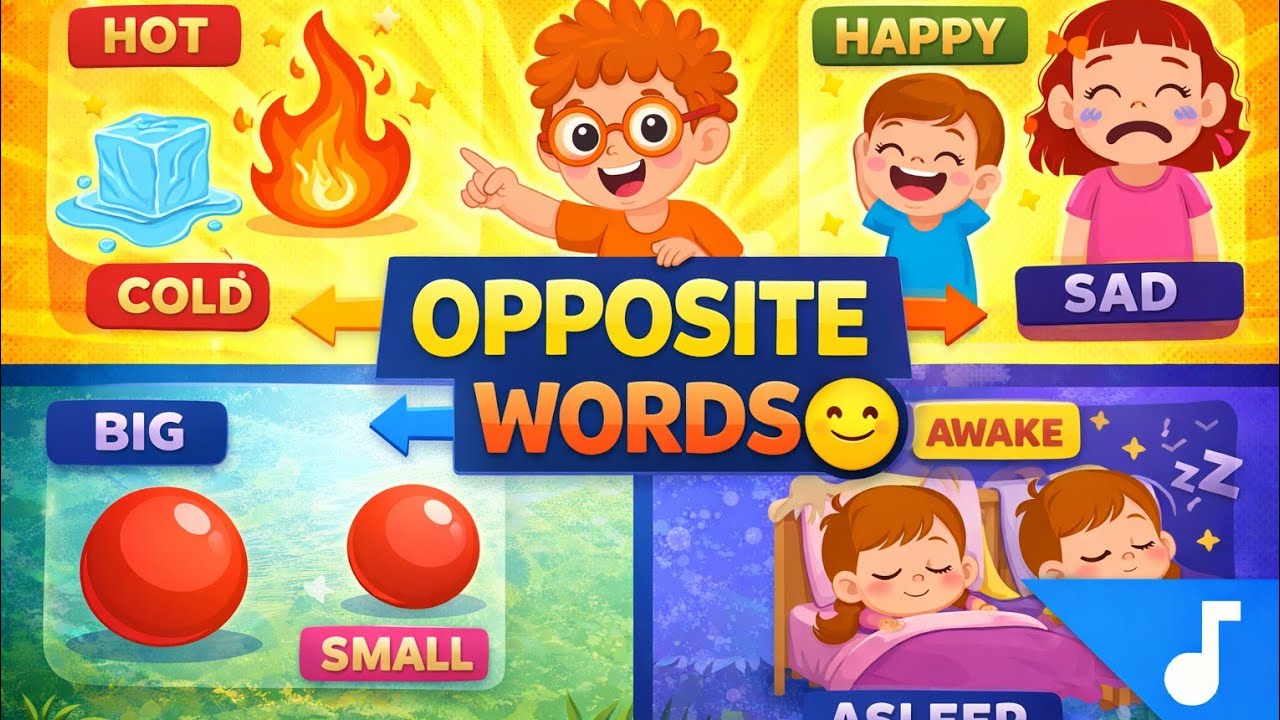 OPPOSITE WORDS for preschool | Learn Opposites | Fun Learning for Kids#kidslearning #oppositewords