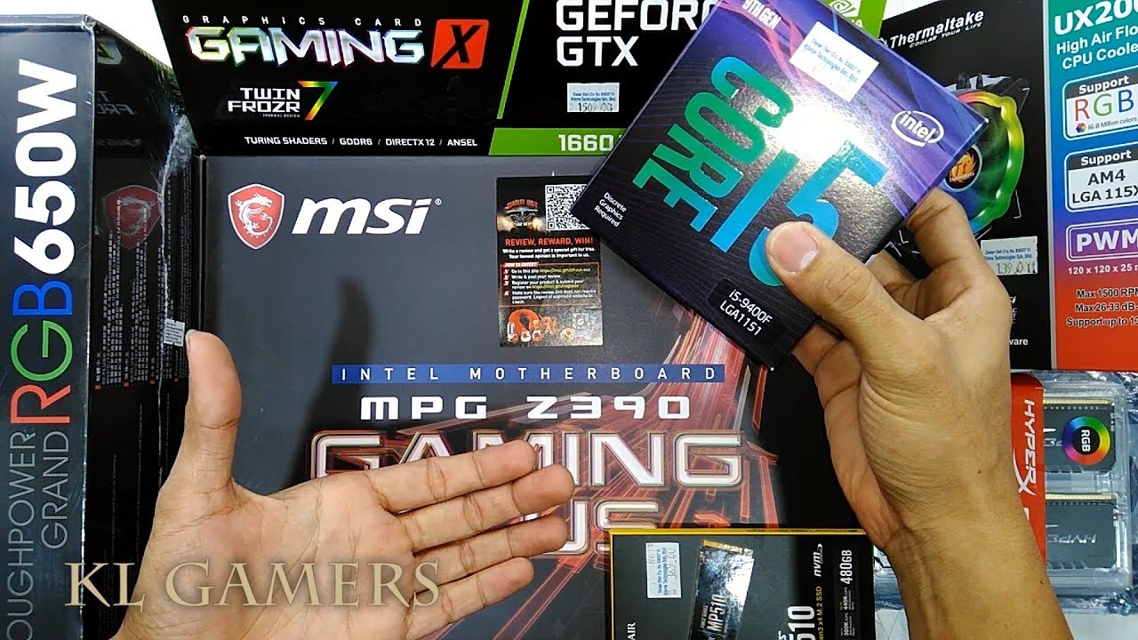 intel Core i5 9400F msi mpg Z390 GAMING PLUS CORSAIR MP510 Thermaltake UX200 RGB GTX 1660Ti PC Build