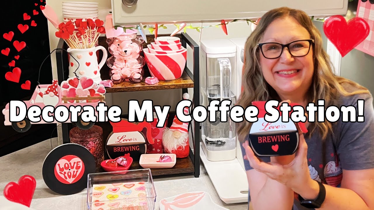 DECORATE WITH ME VALENTINE’S DAY COFFEE STATION #coffeestation #coffeebardecor   January 26 2025