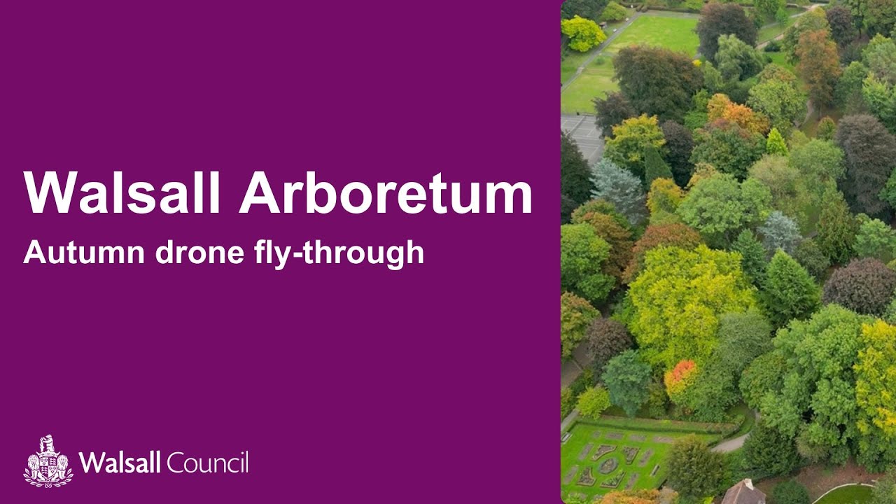 Walsall Arboretum Autumn drone fly-through