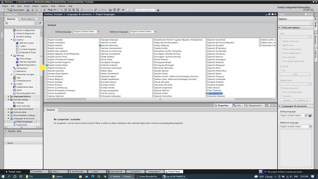 Unified Comfort Panel Dil Değistirme ve Cıkış Formatı
