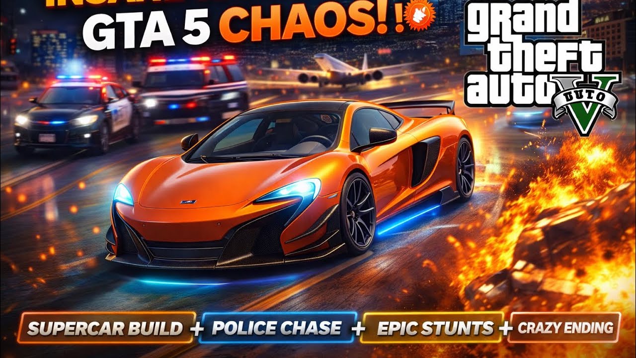 McLaren Police Chase in GTA 5! Escape to Los Santos Customs & Fully Modified Pickup Truck 🚓💨