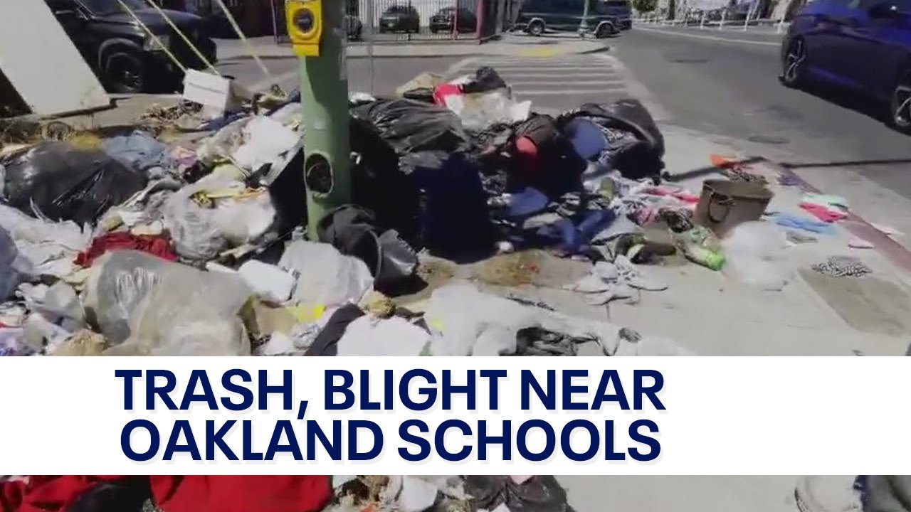 Oakland dad says kids walk past trash to school | KTVU