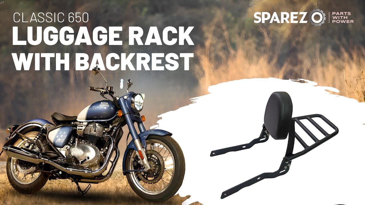 Royal Enfield Classic 650 | Luggage Rack with Backrest | Installation - SPAREZO