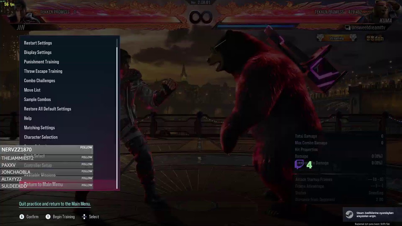 Unsweetdream Tekken 8 Yayını