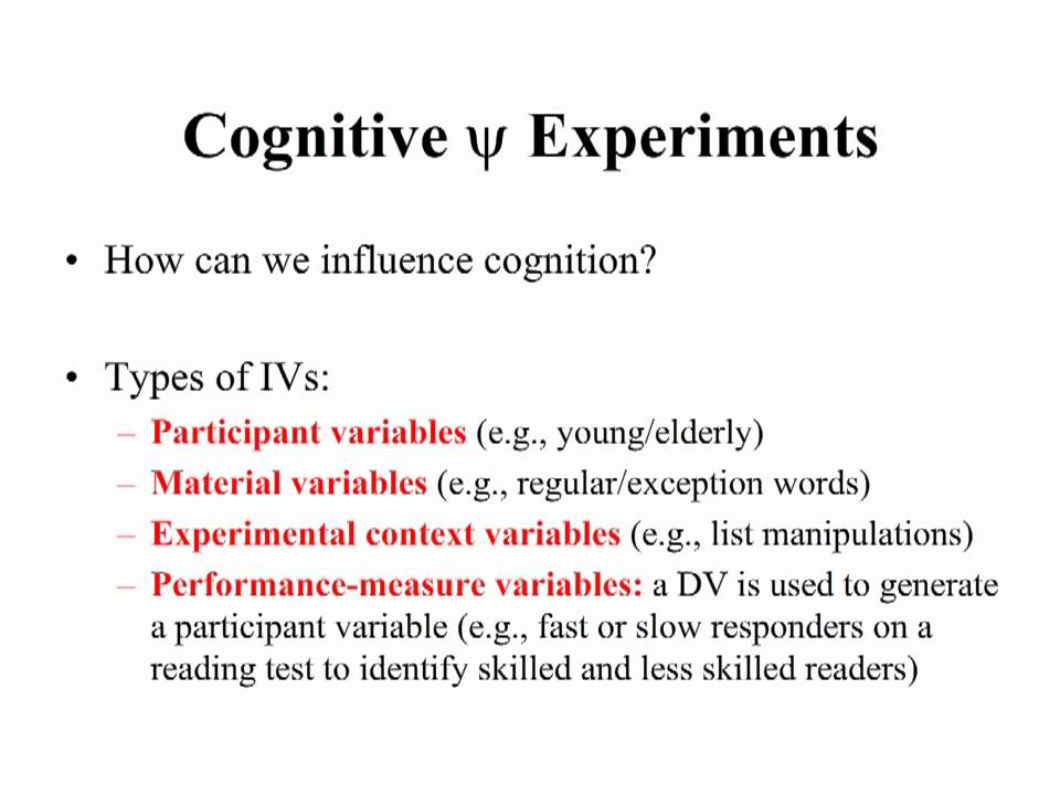 A brief introduction to cognitive research methods