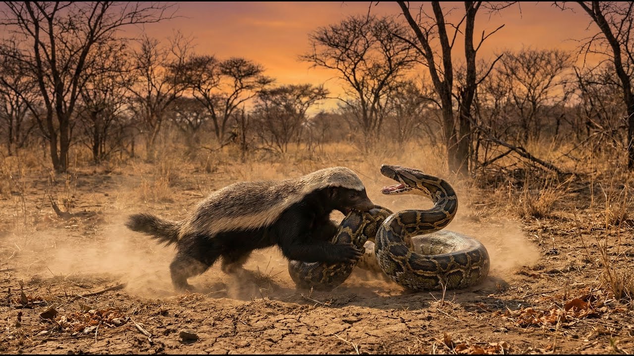 Honey Badger vs. Python: The Most Fearless Animal Meets Its Match