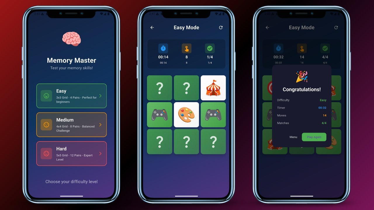 Complete Memory Card Game in Flutter - Flutter Tutorial