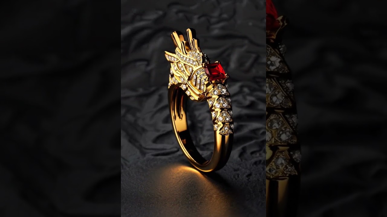 🔥Golden Dragon Ring Unleashed 🐉 #ring #jewelry #aldojewelry #ringdesign #gold #diamondring
