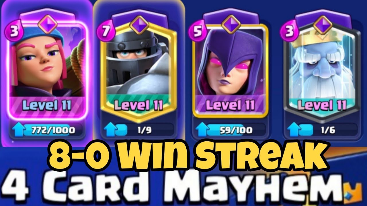 8-0 WIN STREAK! 🏆 Best 4 Card Mayhem Deck | Clash Royale 2026