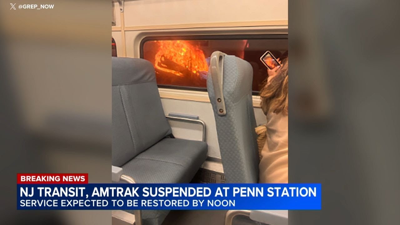 Работа станции Пенсильвания нарушена из-за пожара в поезде: рейсы NJ Transit и Amtrak приостановл...