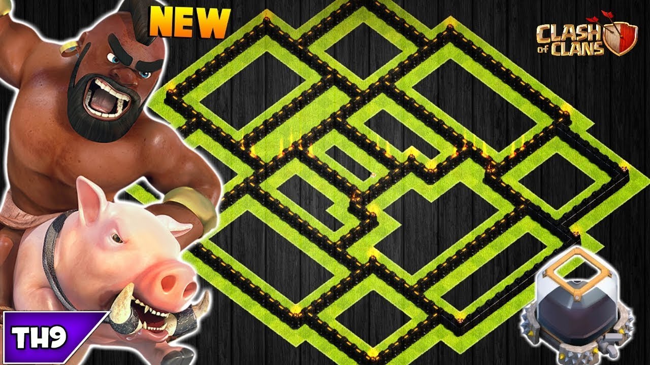 NEW TOWN HALL 9 FARMING/TROPHY BASE 2017! TH9 HYBRID FARM BASE WITH REPLAYS!! - CLASH OF CLANS(COC)