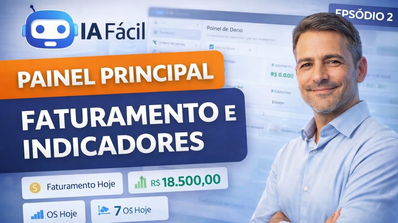 Painel Principal IA F&aacute;cil &ndash; Faturamento e Indicadores | Epis&oacute;dio 2