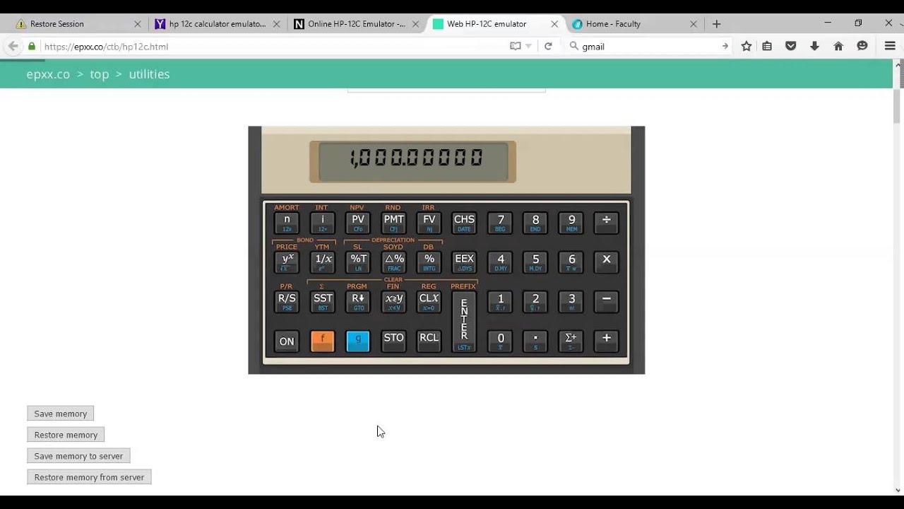 HP12C Financial Calculator Use
