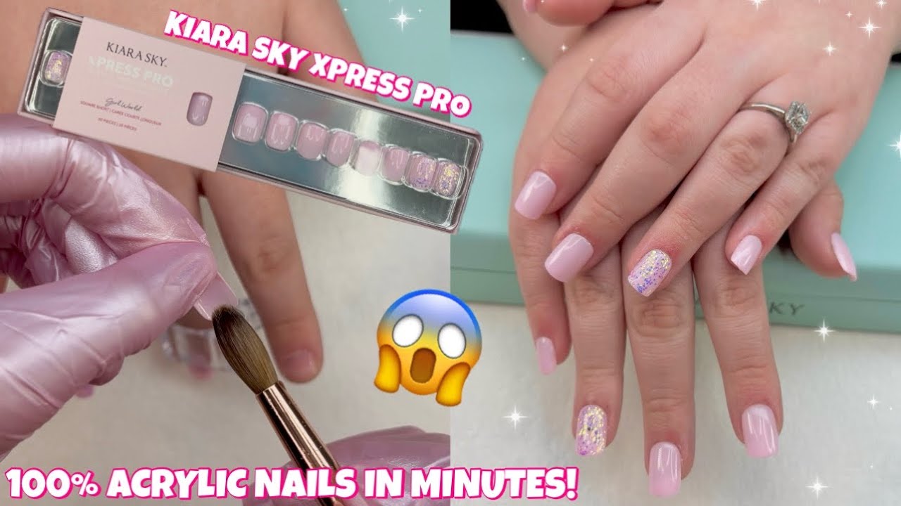 APPLYING KIARA SKY XPRESS PRO PRESS ONS | 100% ACRYLIC NAILS IN MINUTES | NEW WAY TO DO PRESS ONS