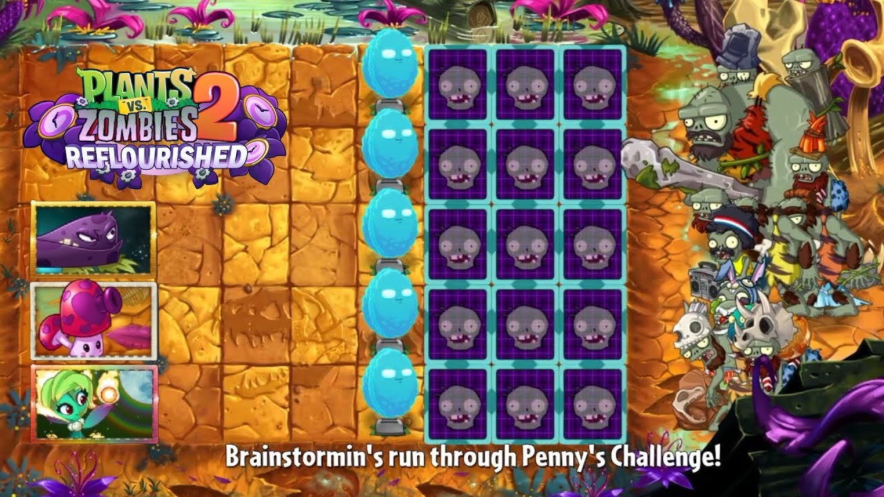 Plants VS Zombies 2 Reflourished: Penny's Challenge - Cascade Kingdom 