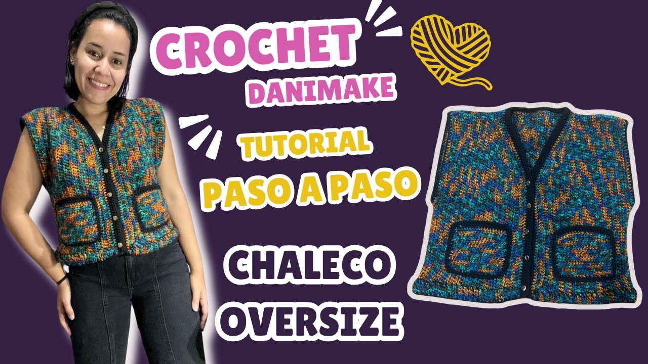 🧶 Cómo tejer un chaleco sin mangas paso a paso | Crochet fácil en talla S-M