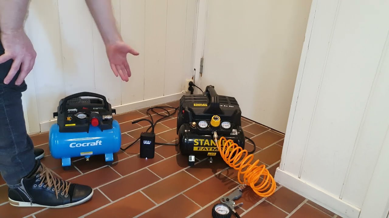Noise comparison of air compressors. Cocraft HC 16 vs. Xiaomi Mi Portable vs. Stanley FatMax DST 101