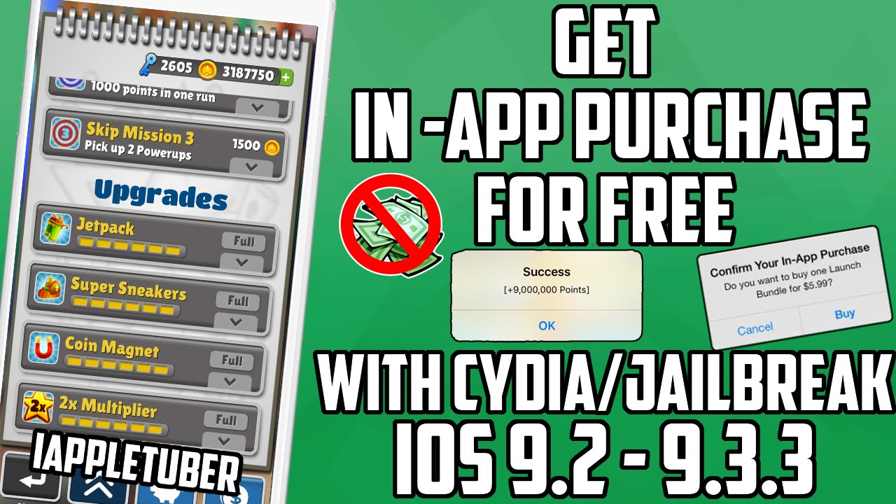Get FREE in-App Purchases, Unlimited Coins iOS 9.2 - 9.3.3 with CYDIA Jailbreak -iPhone/iPod/iPad