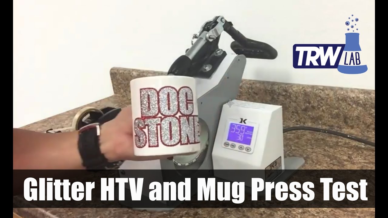 TRW Lab #7: Can You Press Glitter HTV On A Coffee Mug?