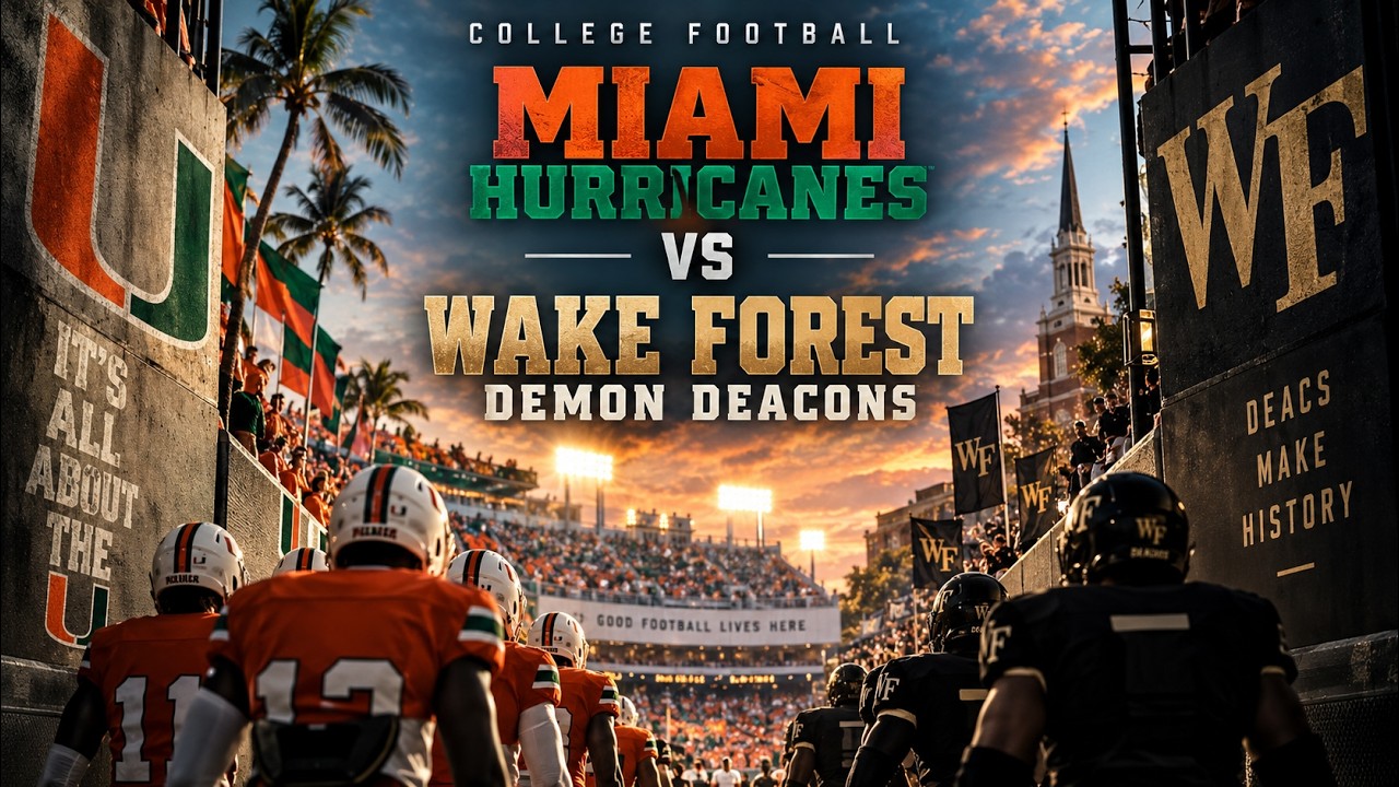 🔴 Miami Hurricanes VS Wake Forest Demon Deacons LIVE | CFB Game Night