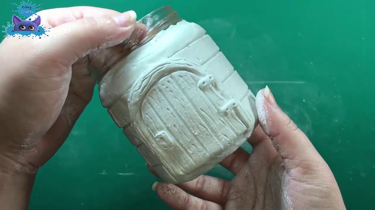 COMO DECORAR un FRASCO de VIDRIO con PORCELANA FRIA | Decorar frascos de vidrio con porcelana fria