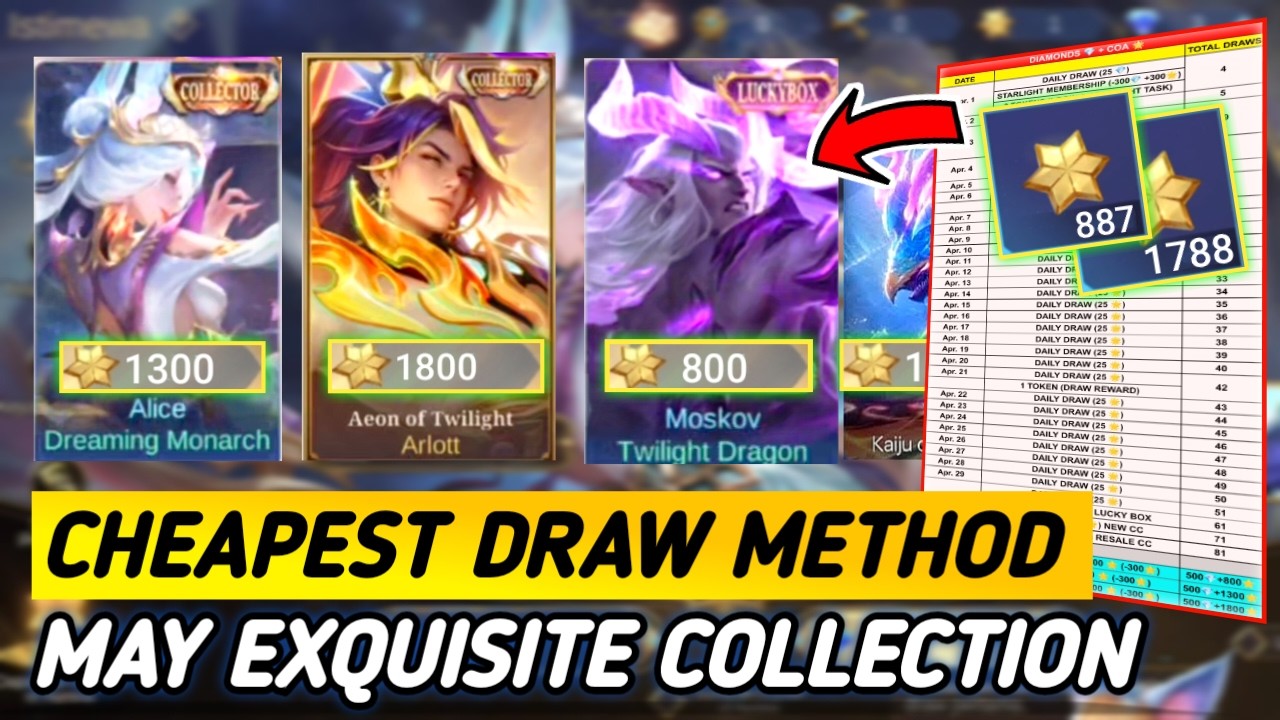 NEW !! BEST DRAW TRICK MAY EXQUISITE COLLECTION (CHEAPEST STRATEGY) - MLBB