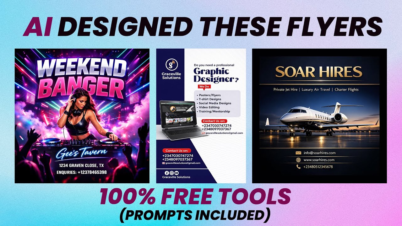 3 FREE AI Tools for Flyer Design That Actually Work (Beginner Friendly) | No Photoshop Skills Needed