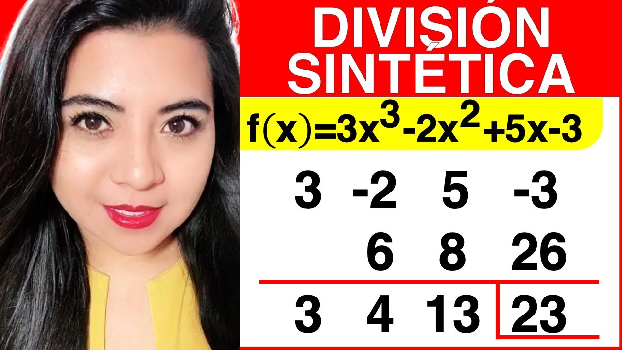 DIVISIÓN SINTÉTICA de POLINOMIOS y TEOREMA DEL RESIDUO - Ejercicio #1