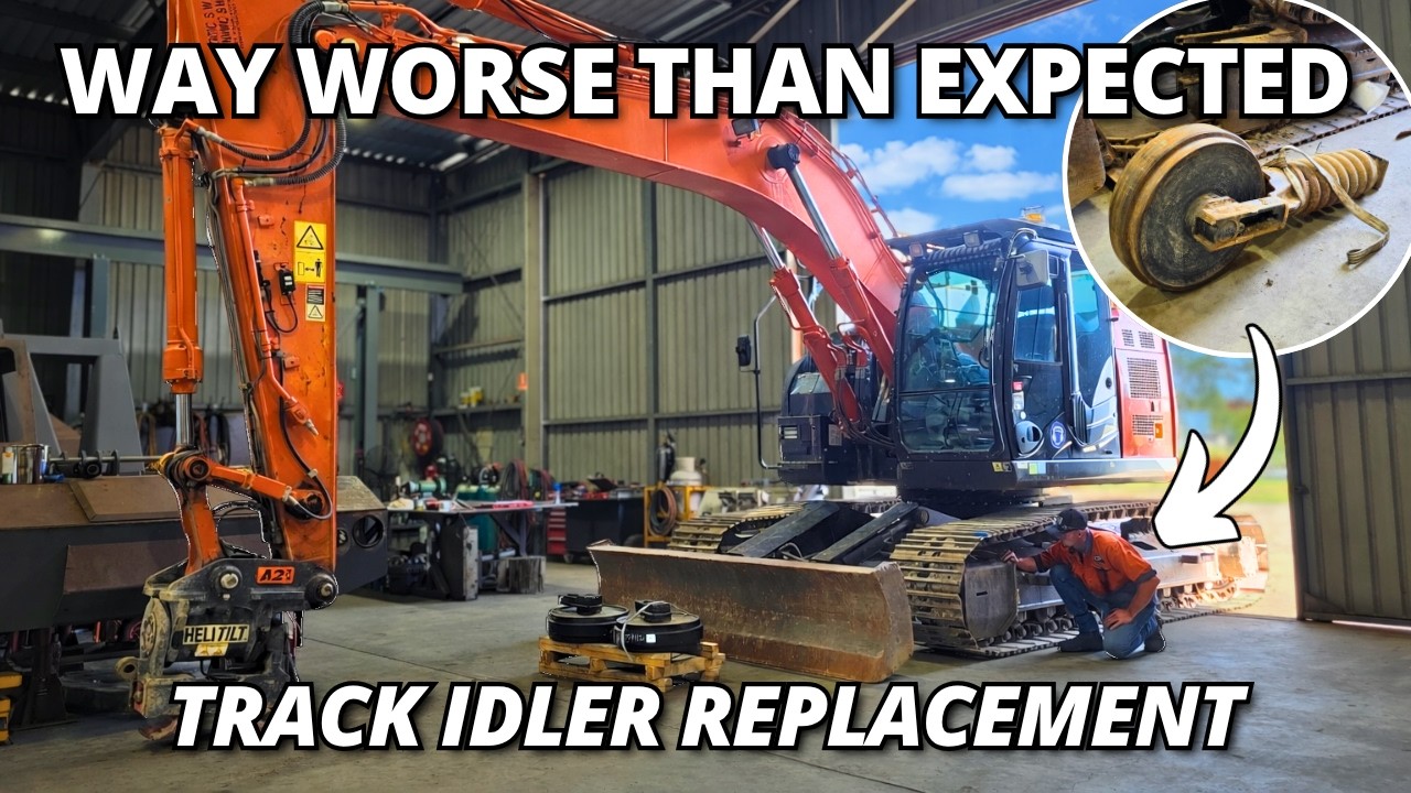 This Excavator Track Idler Wore Out WAY Too Fast&hellip; | Hitachi ZX225 Repair