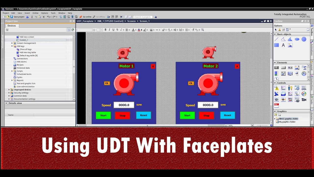 How to use UDT with Faceplate in a real project- TIA Portal- explained in Arabic