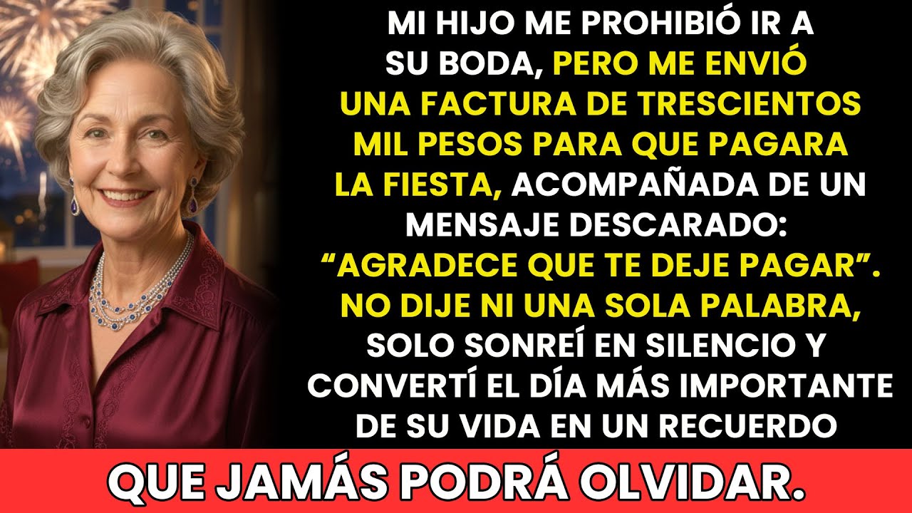 Mi hijo me prohibió ir a su boda, pero me envió una factura de 300 mil pesos para pagar