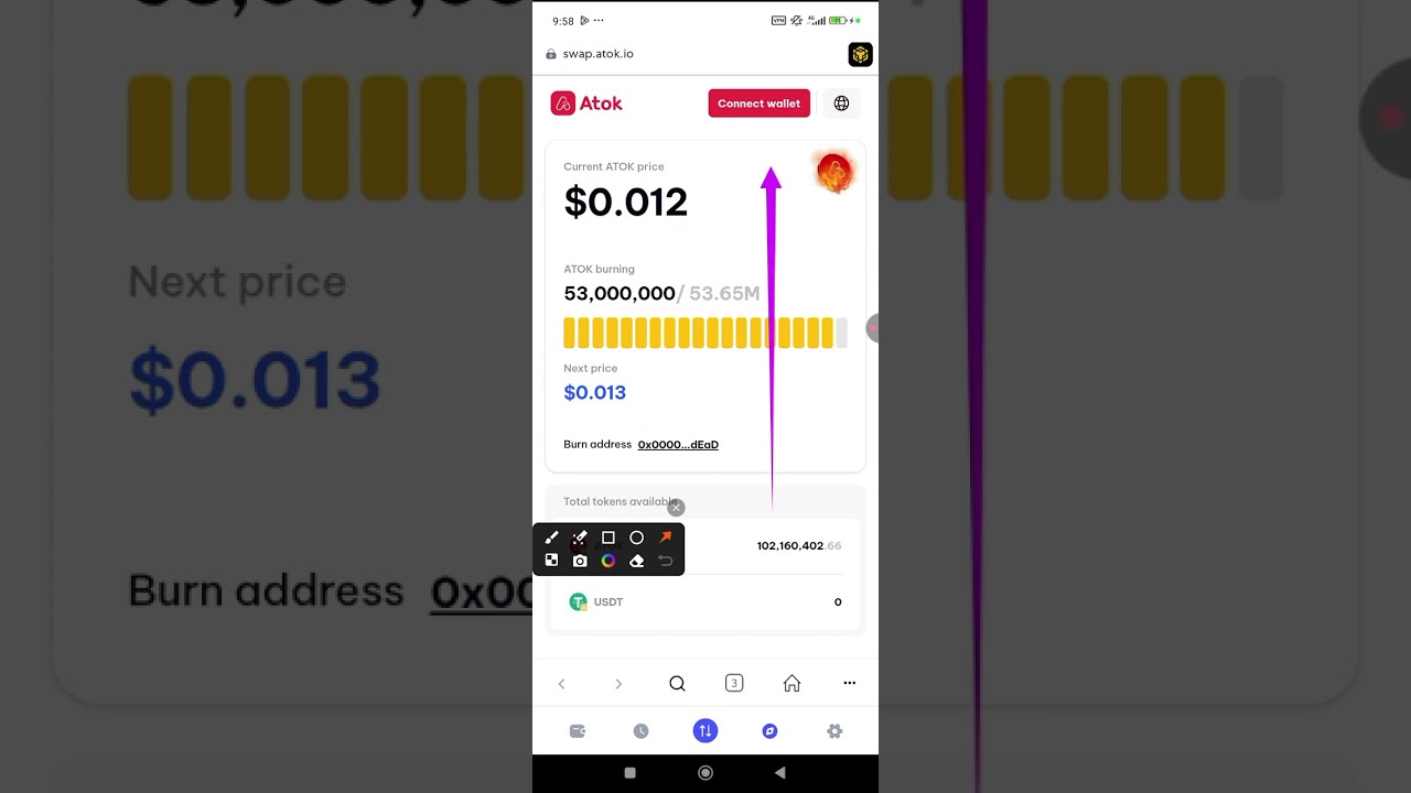 Atok update - How I swapped my atok token to USDT on metamask