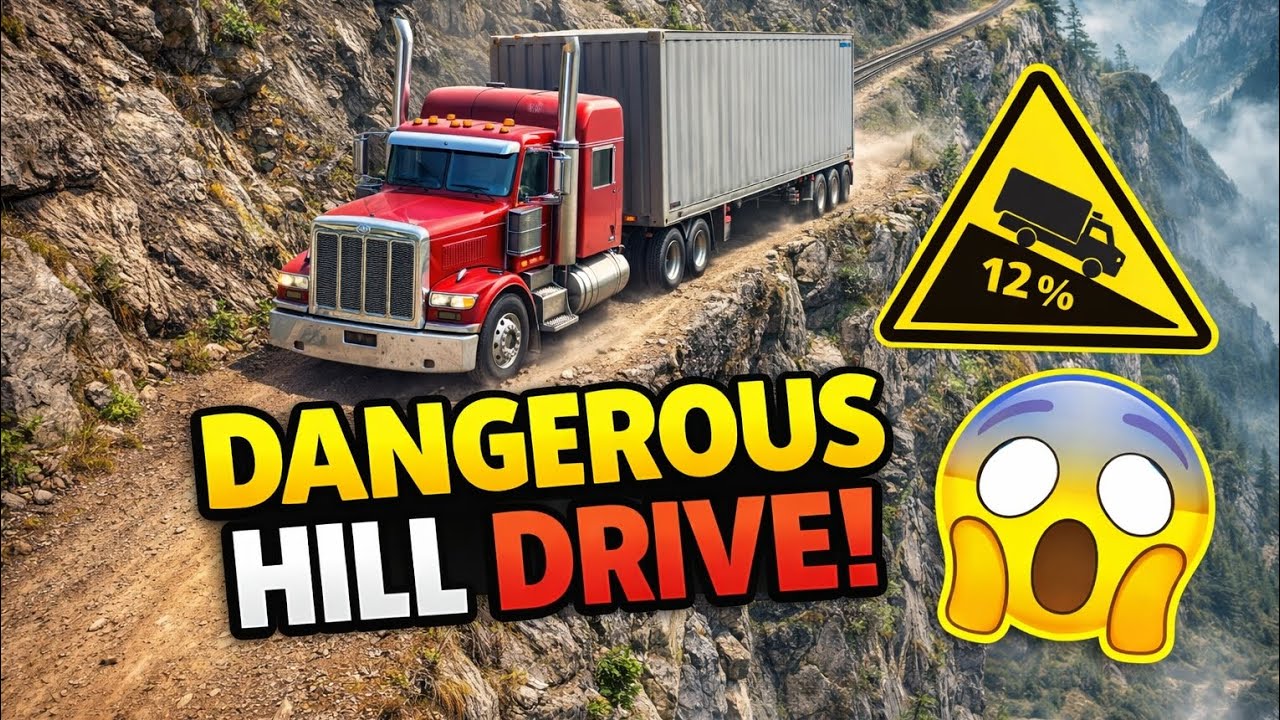 Most Dangerous Hill Truck Drive Ever 🚛⛰️