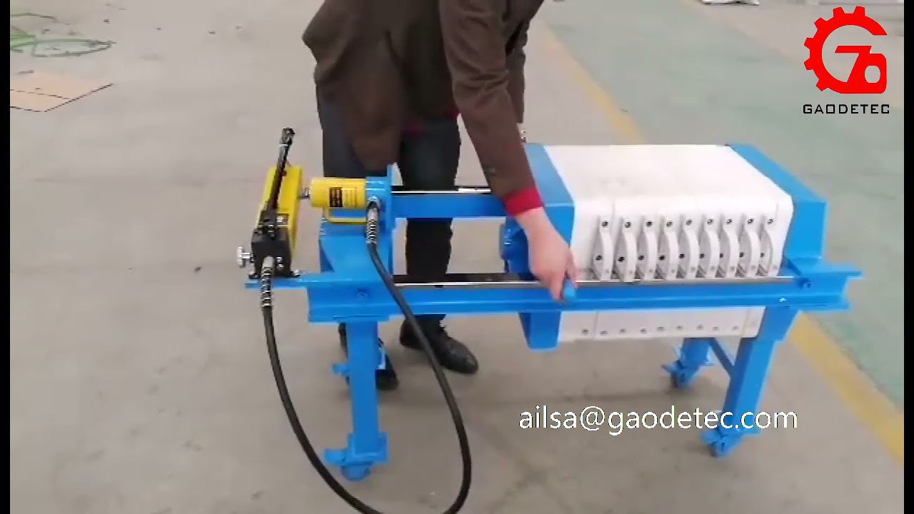 Manual jack filter press operation video