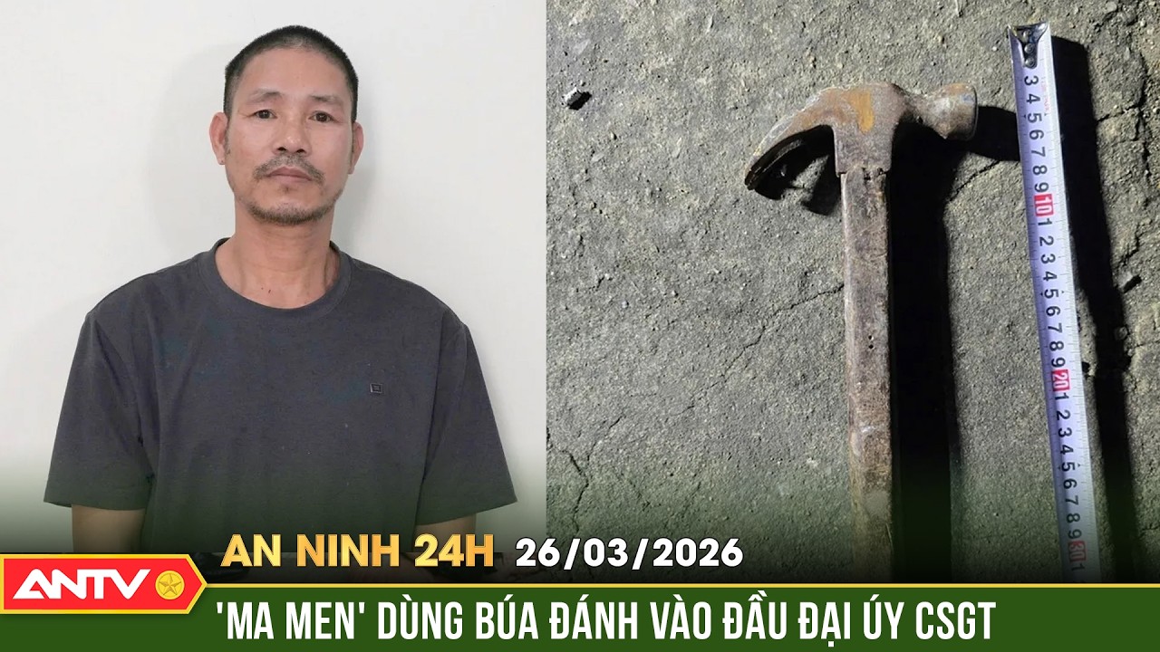 An ninh 24h ng&agrave;y 26/3: Bị xử l&yacute; nồng độ cồn, t&agrave;i xế d&ugrave;ng b&uacute;a &ldquo;truy s&aacute;t&rdquo; Đại &uacute;y CSGT | ANTV