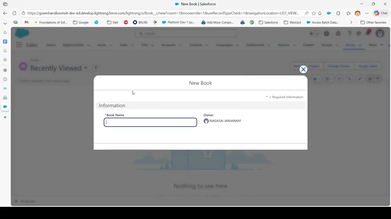 First video on book object in salesforce Environment