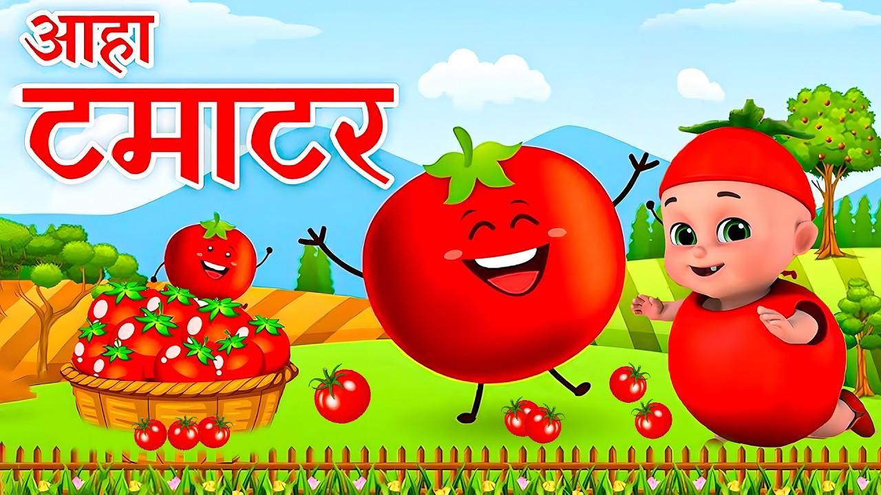 आहा टमाटर | Aaha Tamatar Bade Mazedar | Hindi Nursery Rhymes And Kids Song | Anaya Rhymes