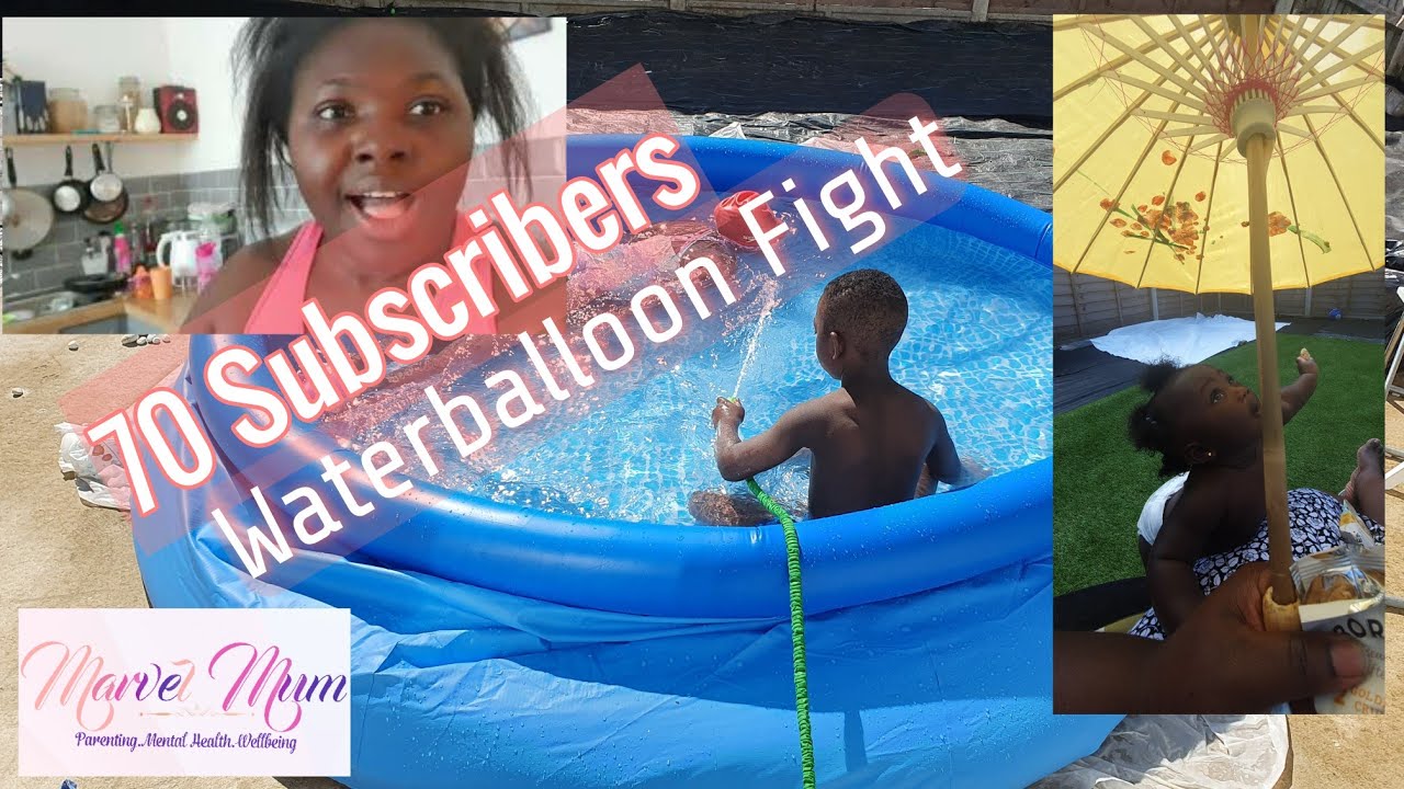 75 Subscribers- Family Waterball Fight |Marvel Mum| Who will win.