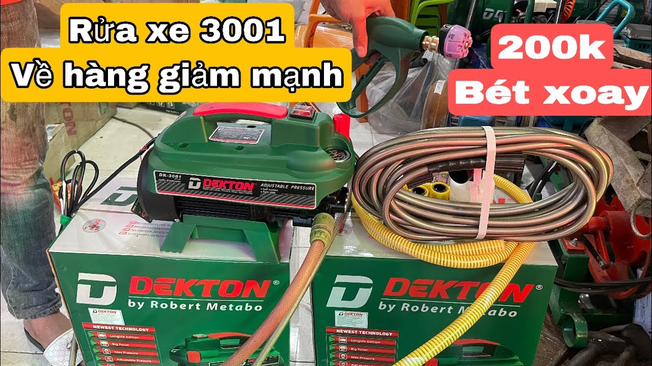 Máy rửa xe DEKTON 3001 về hàng giá giảm mạnh quá /Máy xây dựng Thái Bảo