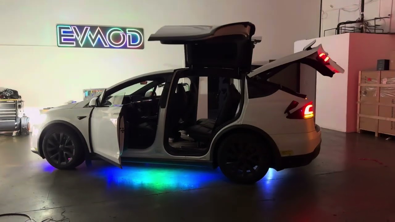 Tesla model x Ambient light and Underglow synced to light show.