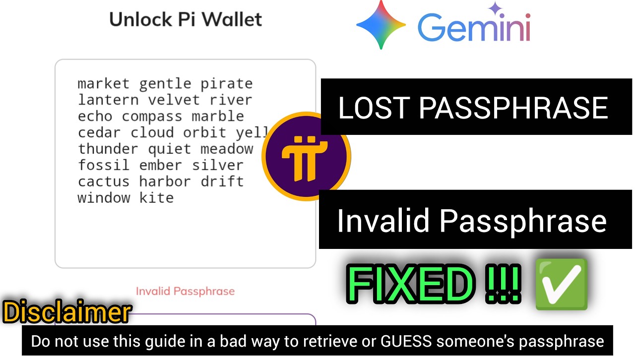 Idan baka samu MAFITA a Passphrase naka ba, Shawara ka HAƘURA da  wallet din Ka ta Pi network